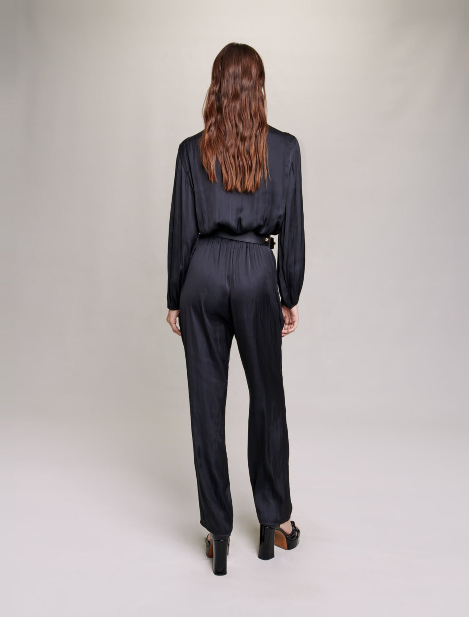 Langer, Jumpsuit mit Gürtel