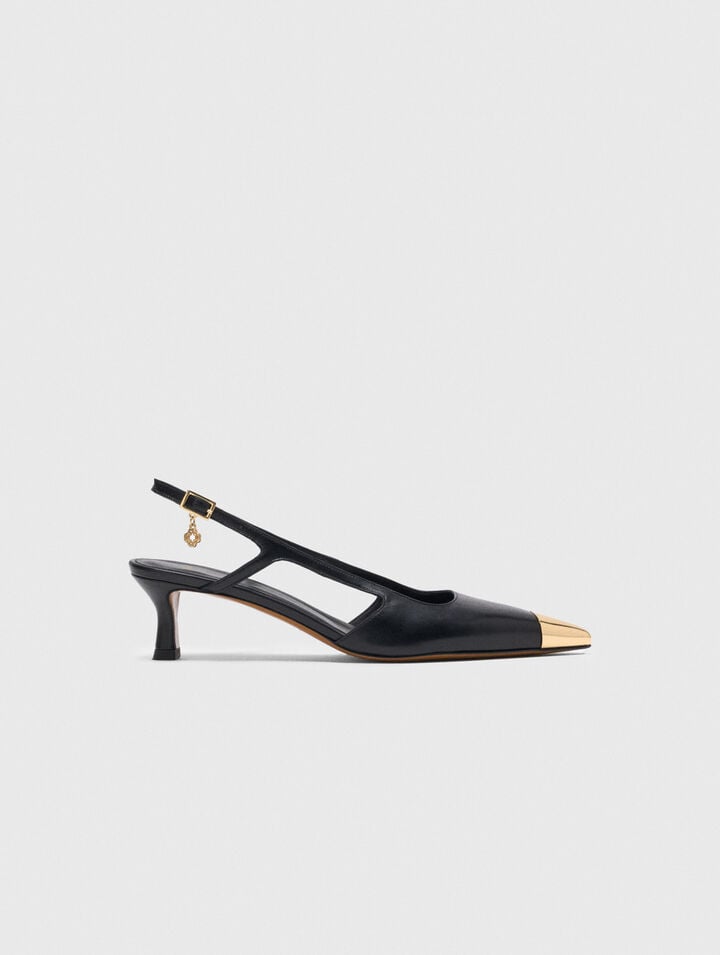 Slingback-Pumps aus Glattleder