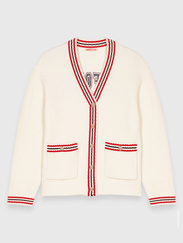 Langer Cardigan mit Stickereien