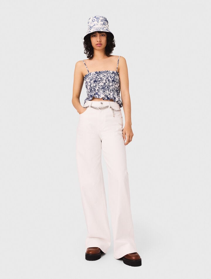 Weite Jeans, hoher Bund