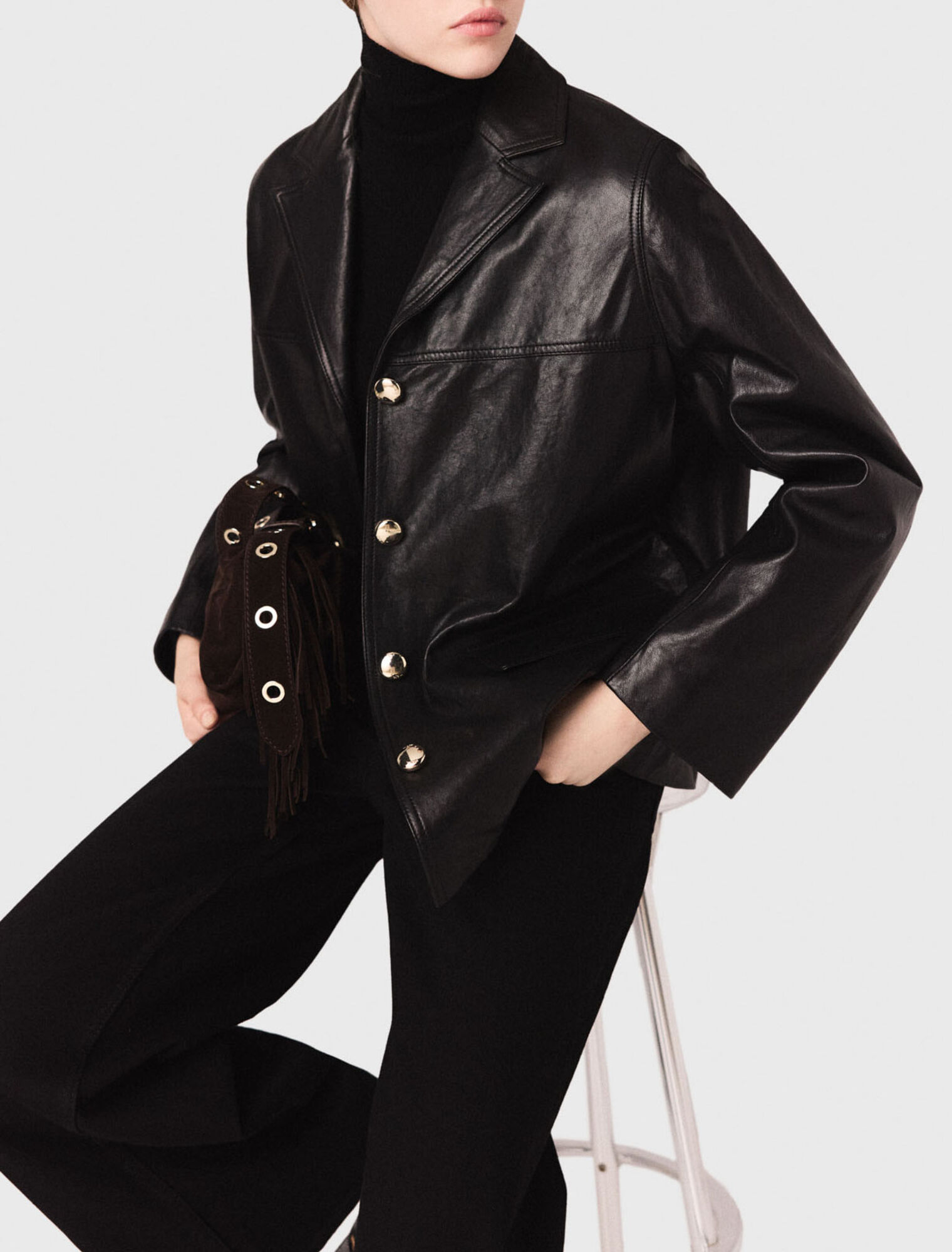 Gesteppte Lederjacke