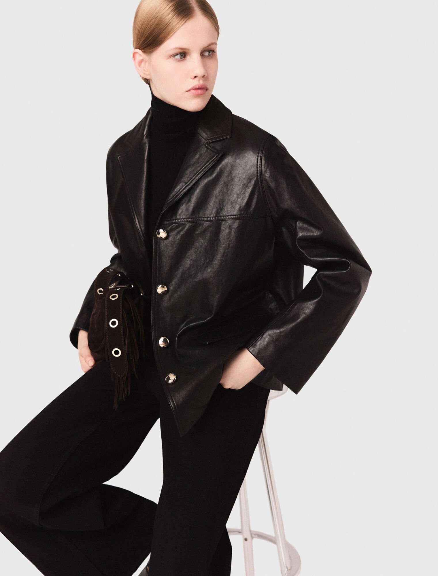 Gesteppte Lederjacke