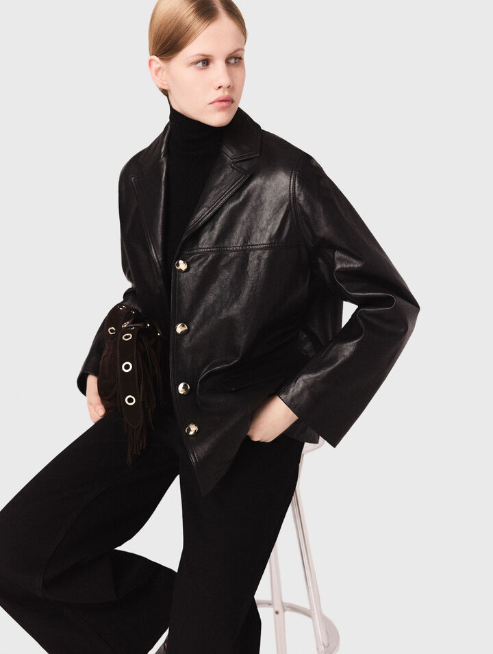 Gesteppte Lederjacke