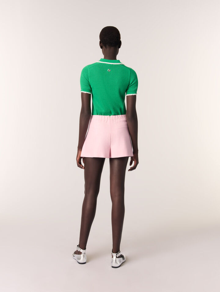 Poloshirt aus Pointelle-Strick