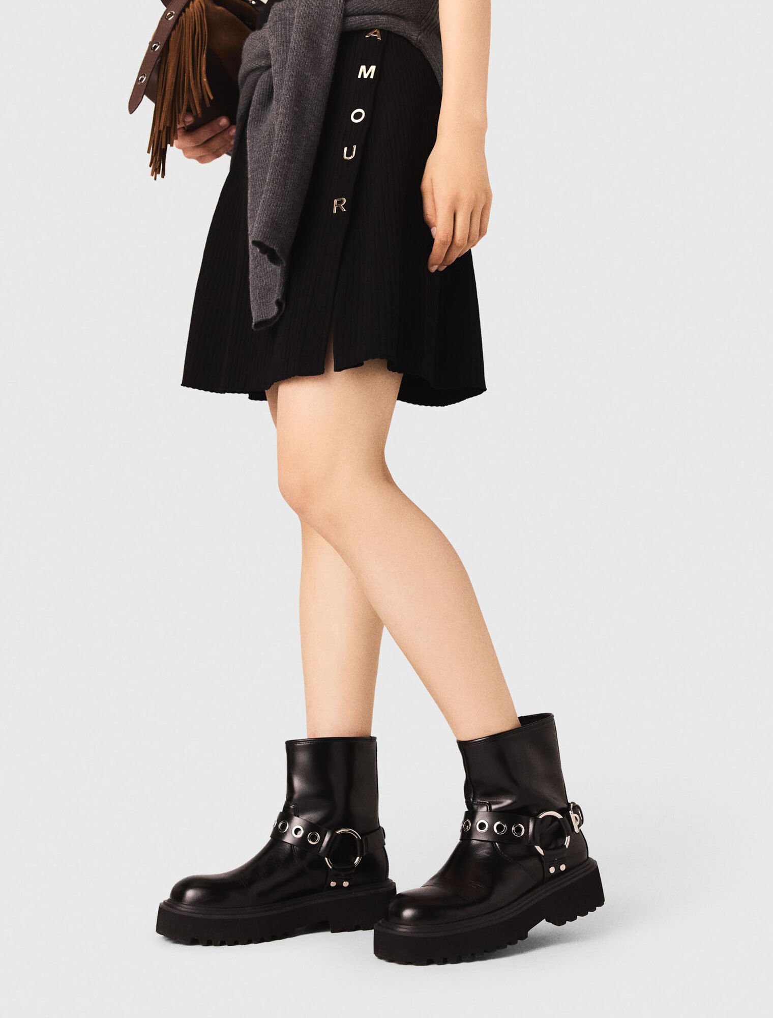 Biker-Stiefeletten aus Leder