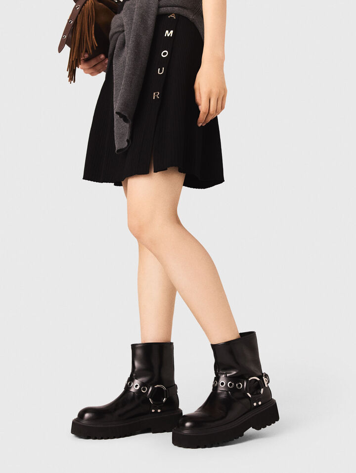 Biker-Stiefeletten aus Leder