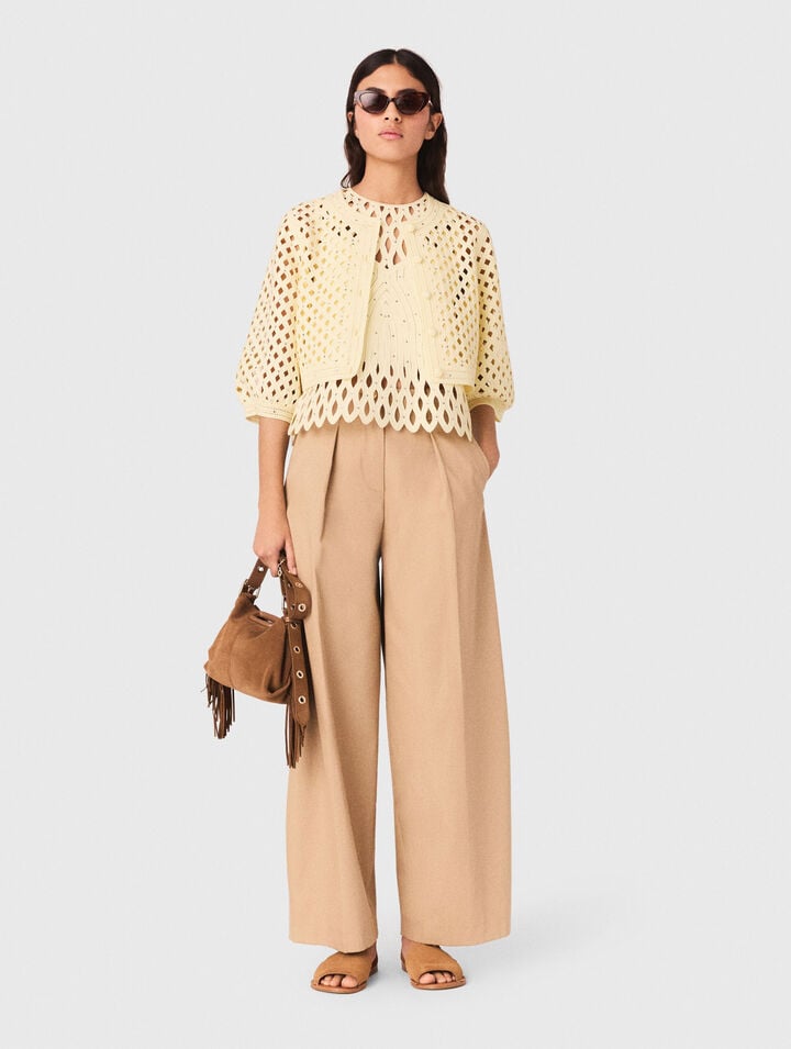 H&auml;kelcardigan mit Strass