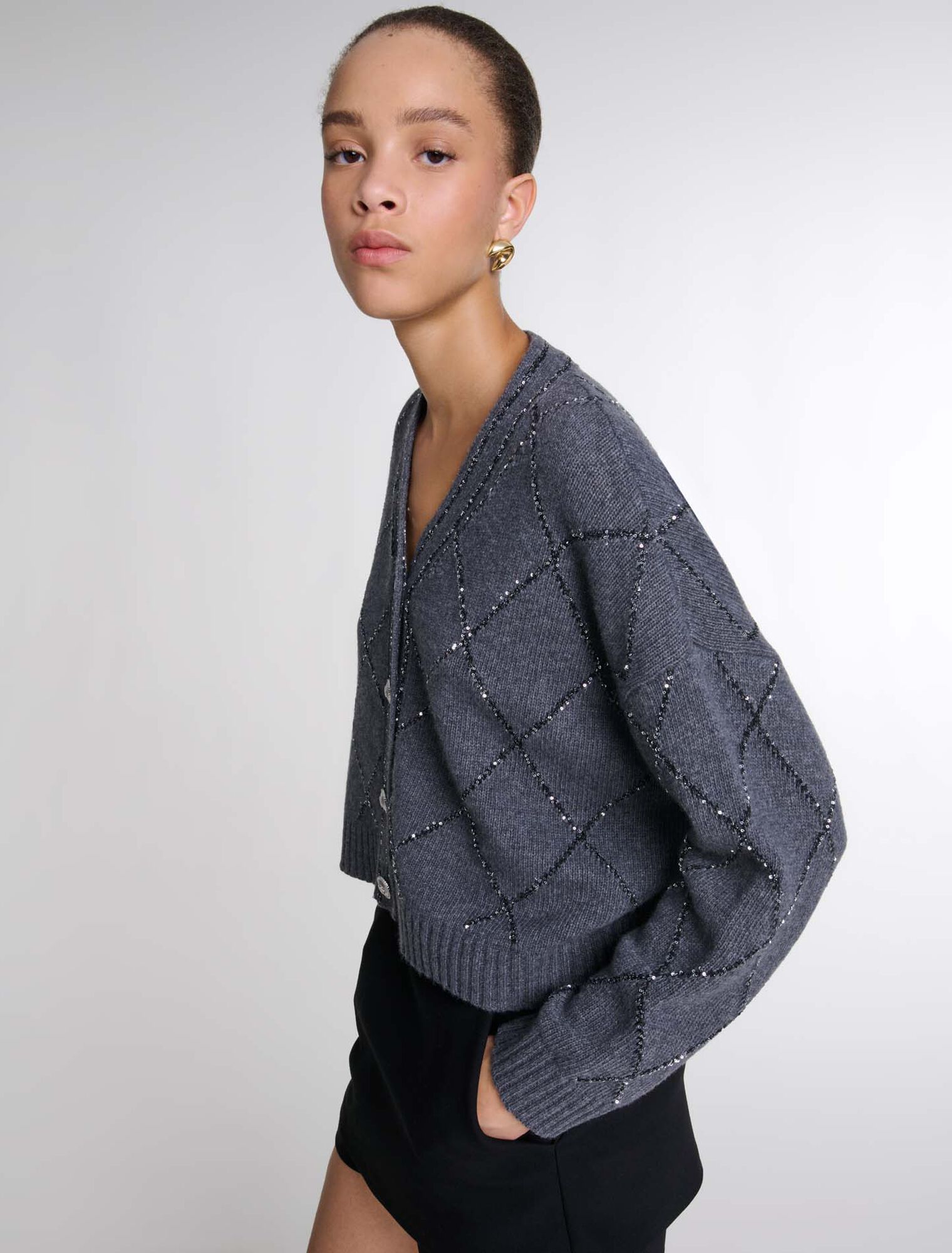 Strickjacke mit Pailletten