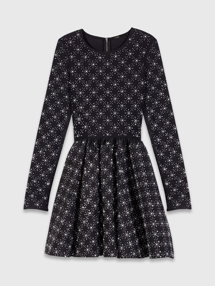 Skaterkleid mit Perlen und Strass