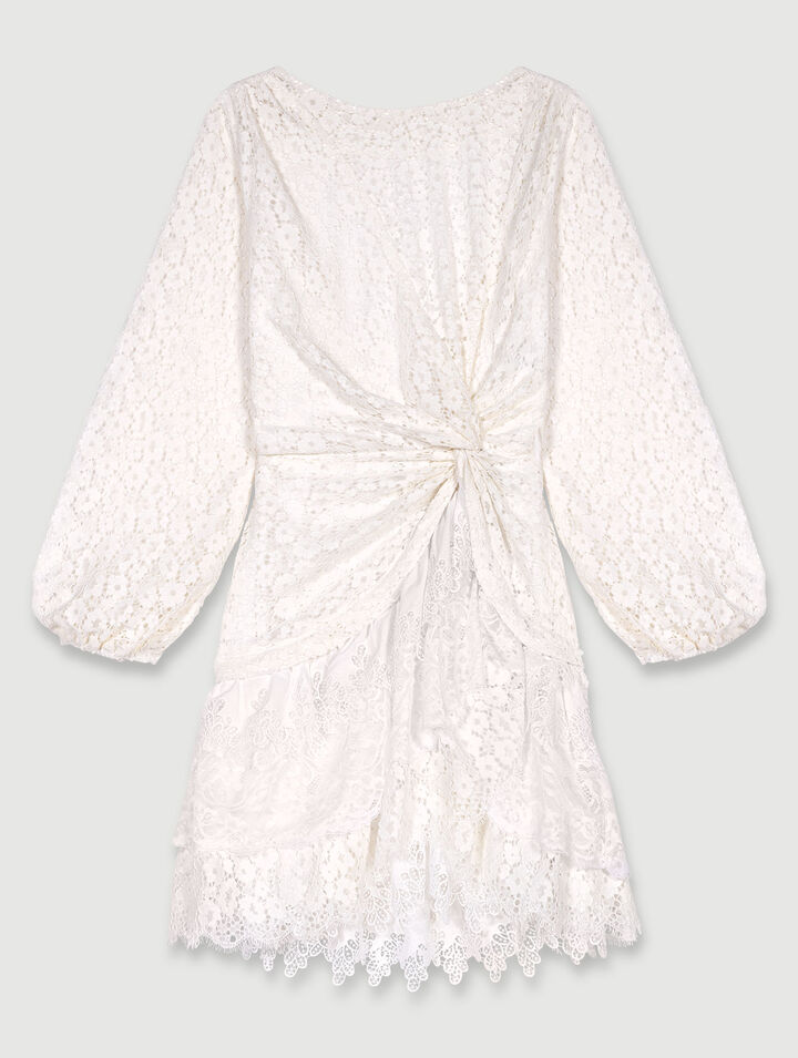Drapiertes Spitzenkleid