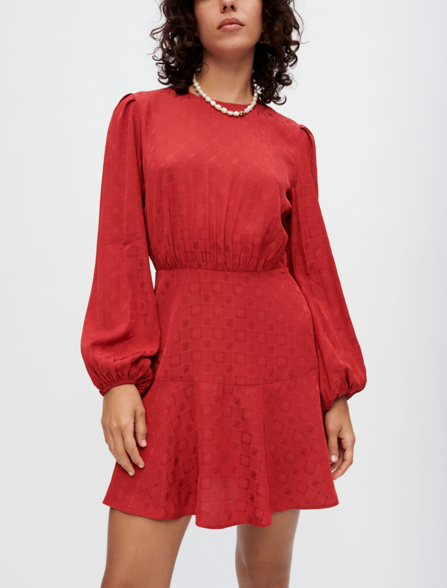 Kleid aus Viskose mit Clover-Jacquard