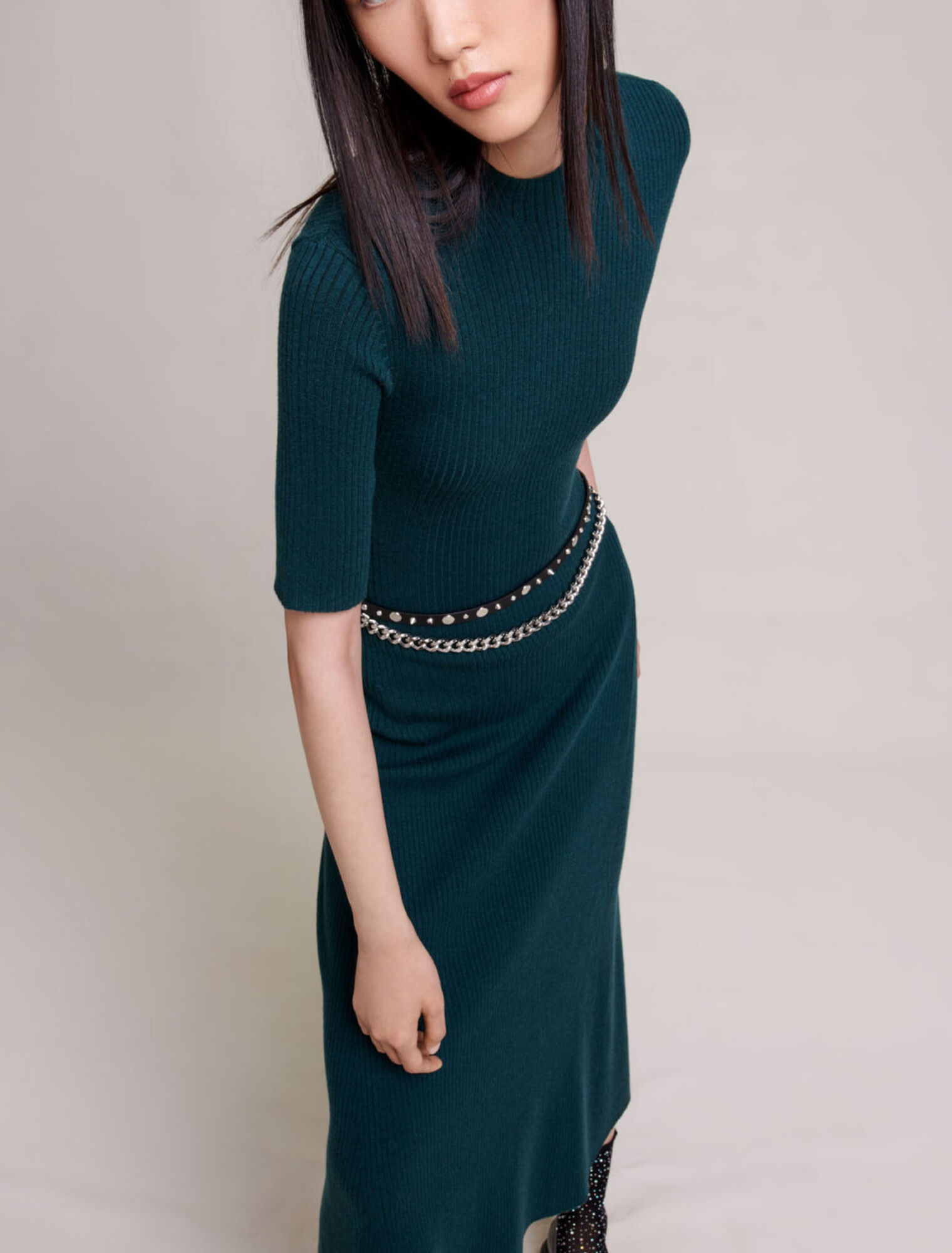 Langes Strickkleid