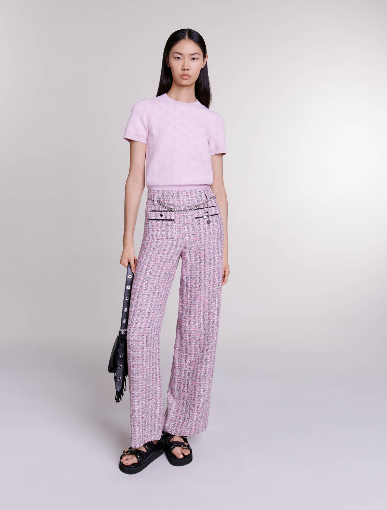 Weite Tweed-Hose