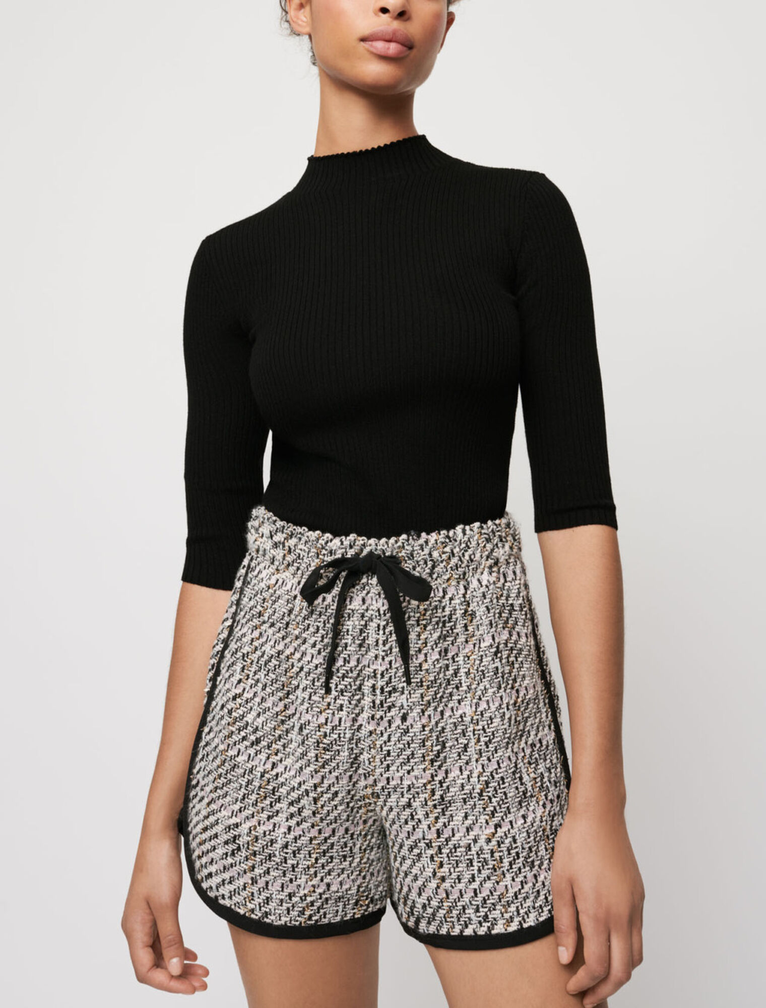 Shorts in kontrastierender Tweed-Optik