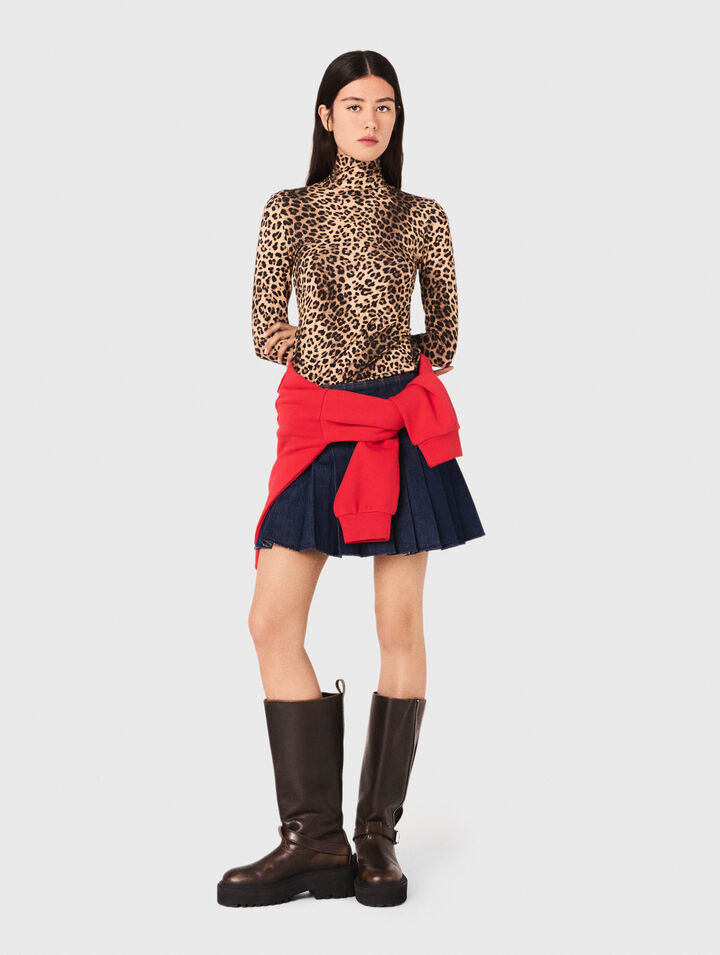 T-Shirt mit Leopardenprint