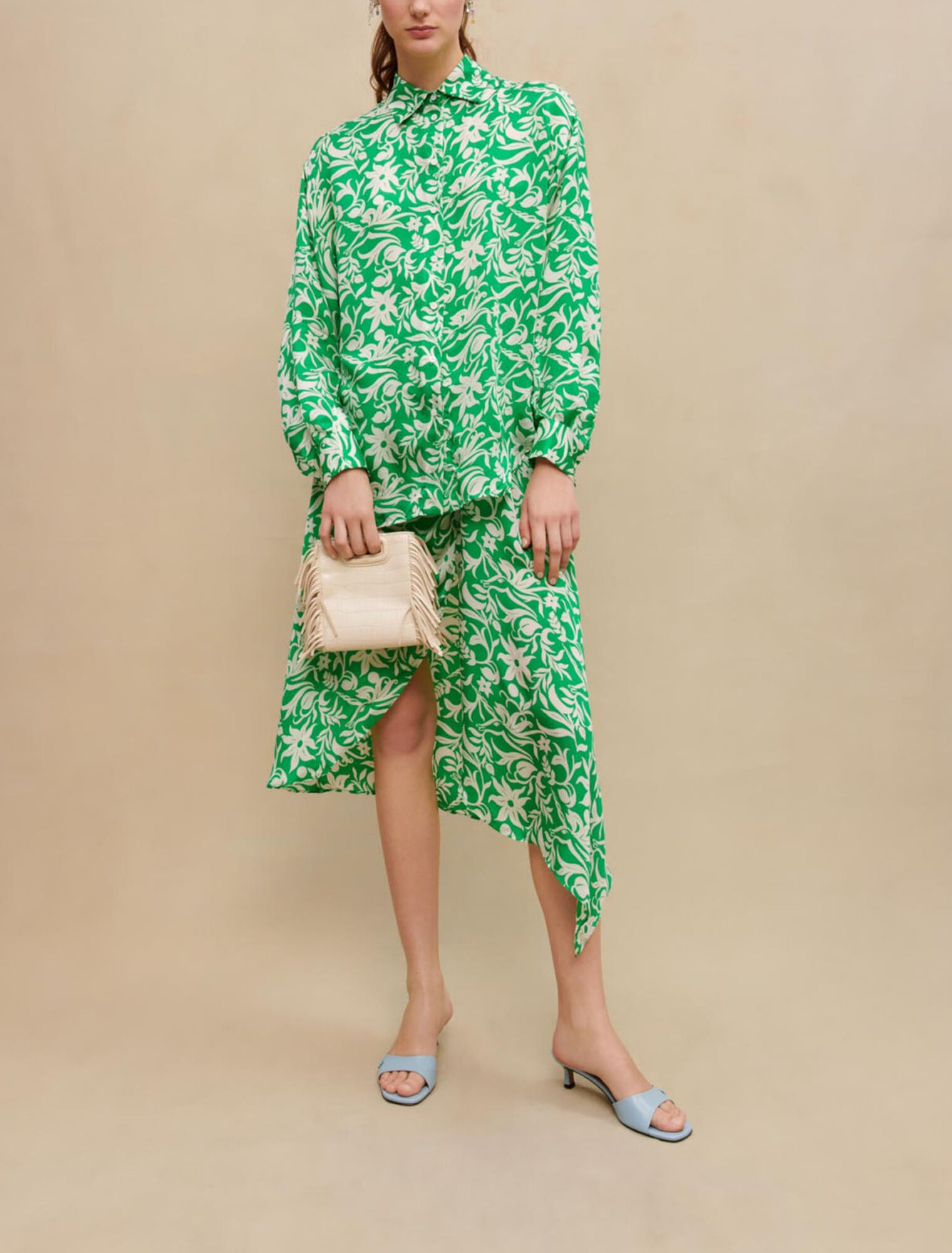 Bedrucktes Satinhemd