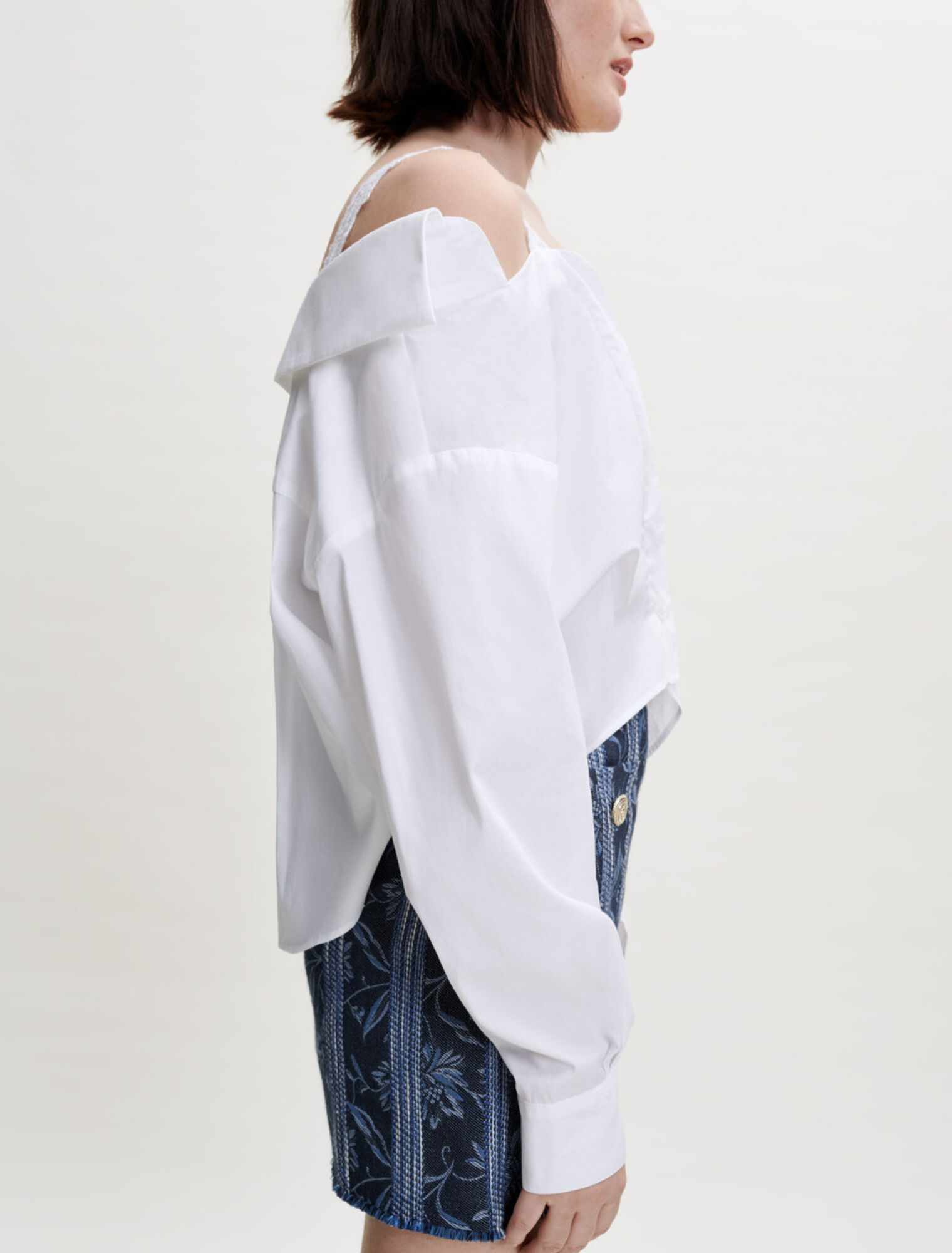 Trompe l'oeil Shirt mit Spitze