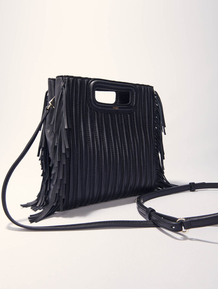 Tasche M aus gestepptem Leder