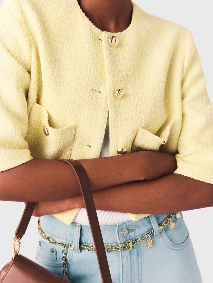 Kurz&auml;rmelige Tweed-Jacke