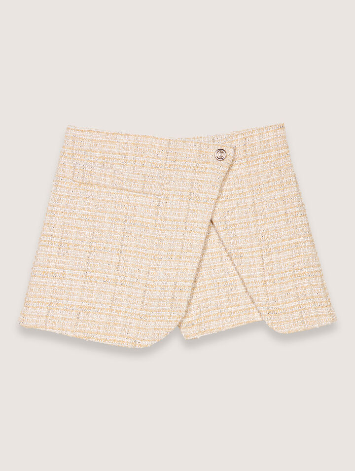 Trompe-l'Oeil-Shorts aus Tweed