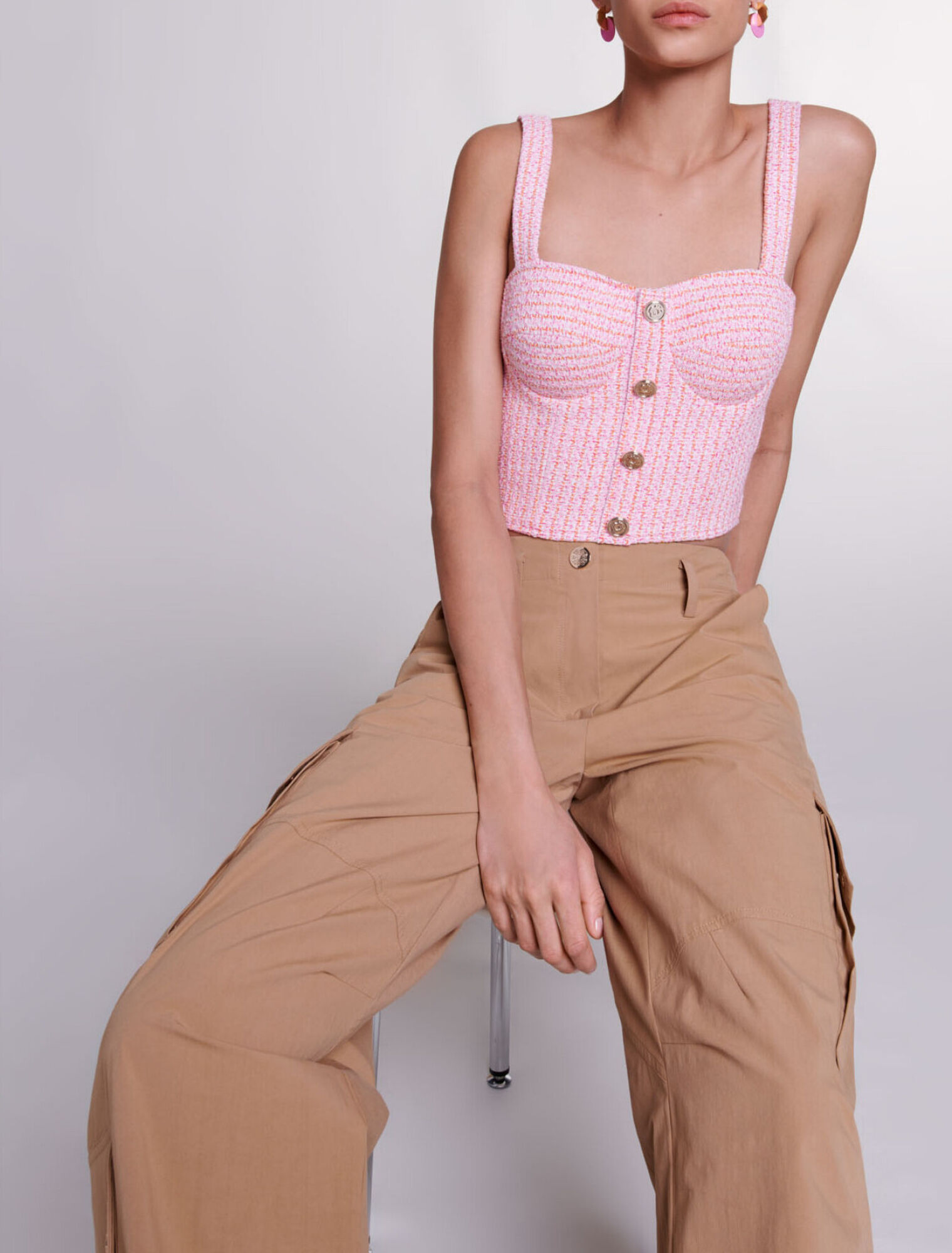 Crop Top aus Tweed