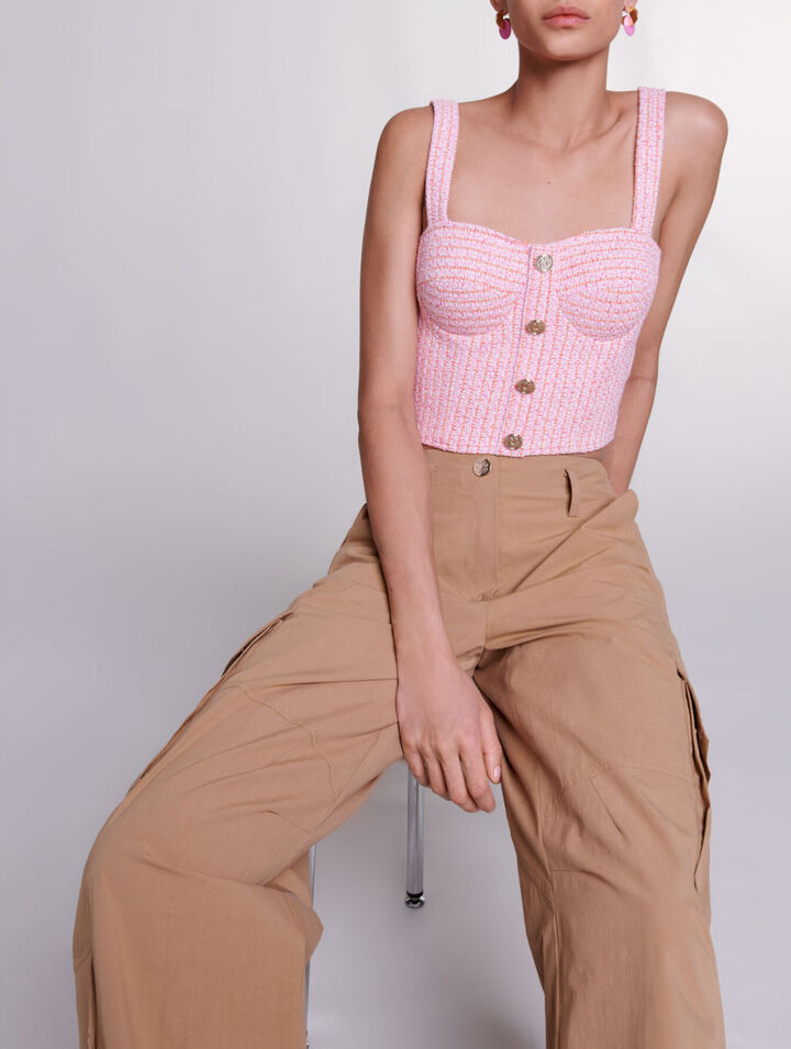 Crop Top aus Tweed