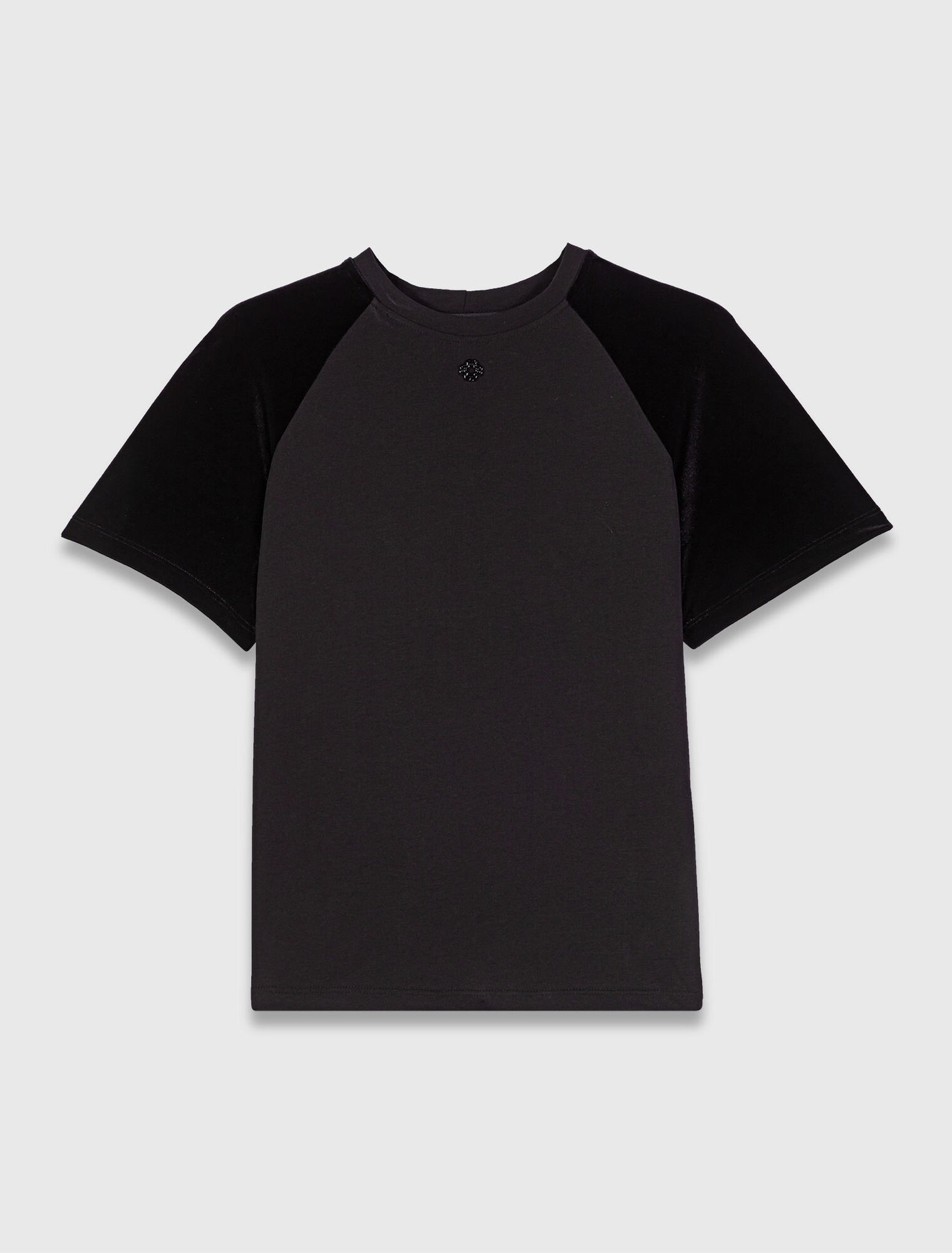 T-Shirt mit Samtärmeln