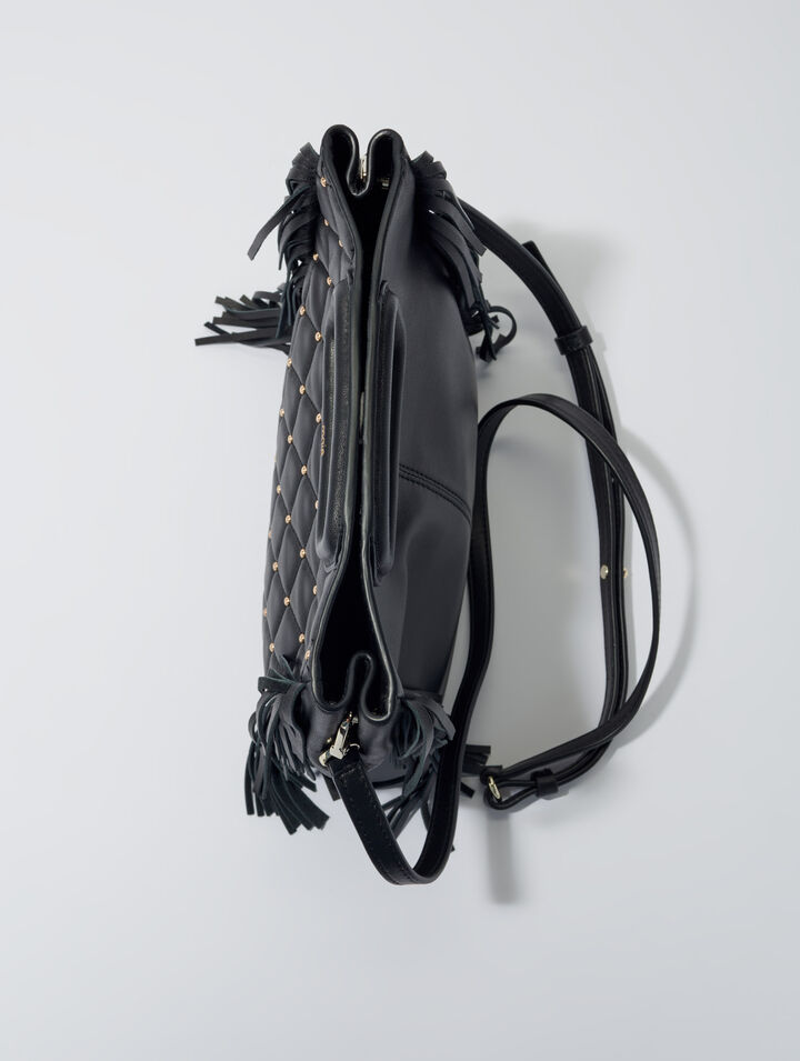 M-Tasche aus Leder mit Nieten