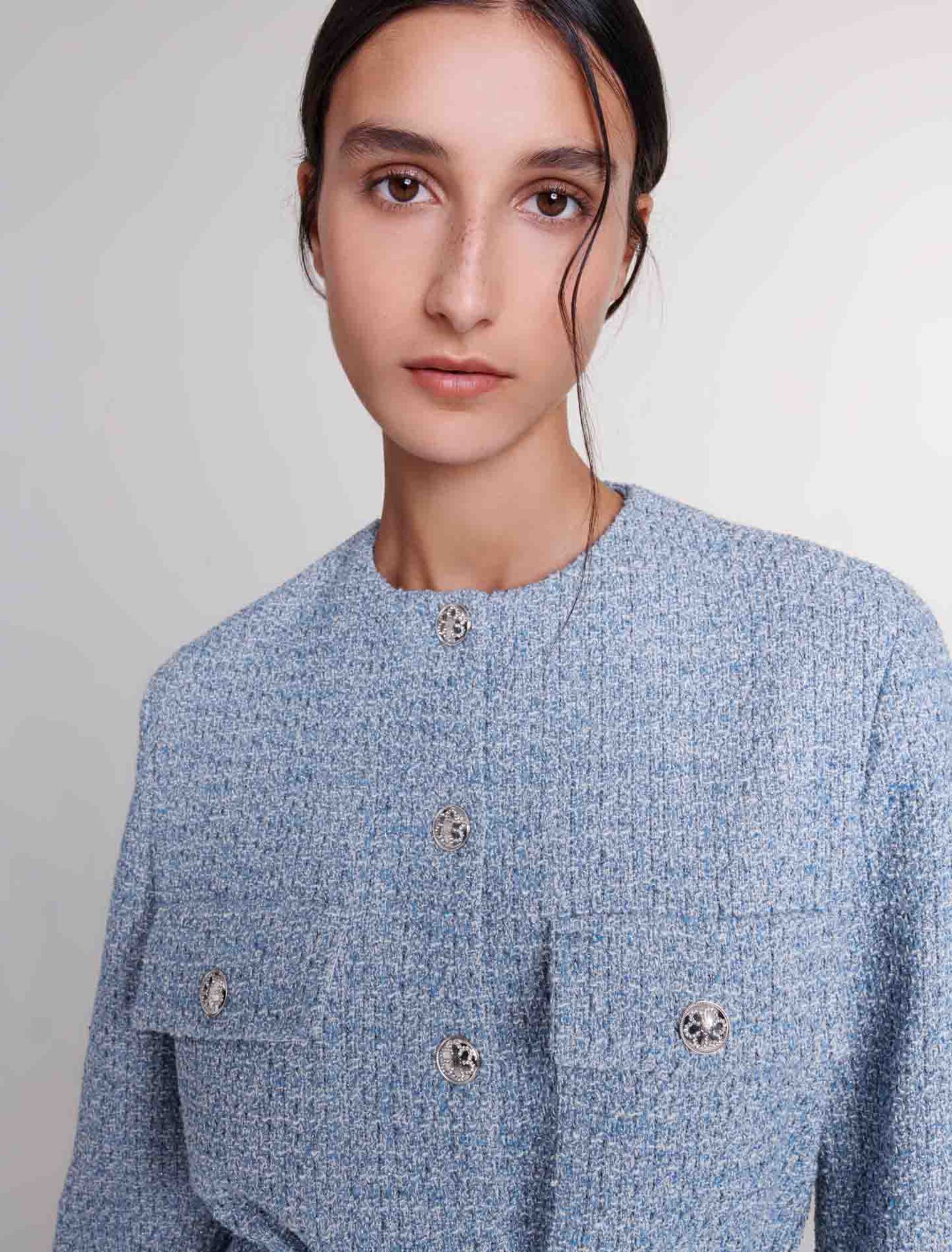 Jacke aus Tweed mit Gürtel