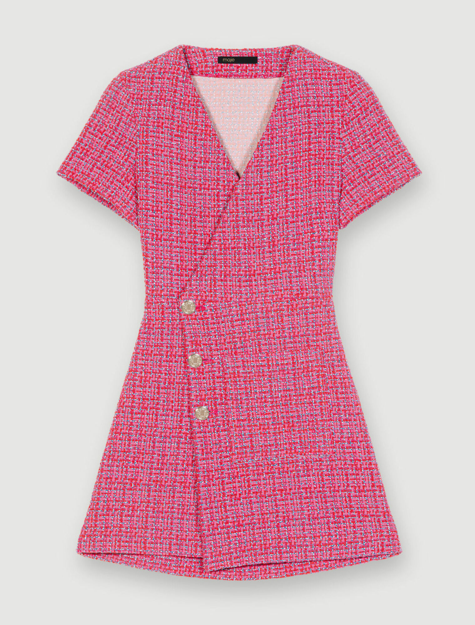 Kurzes Tweedkleid mit offenem Rücken