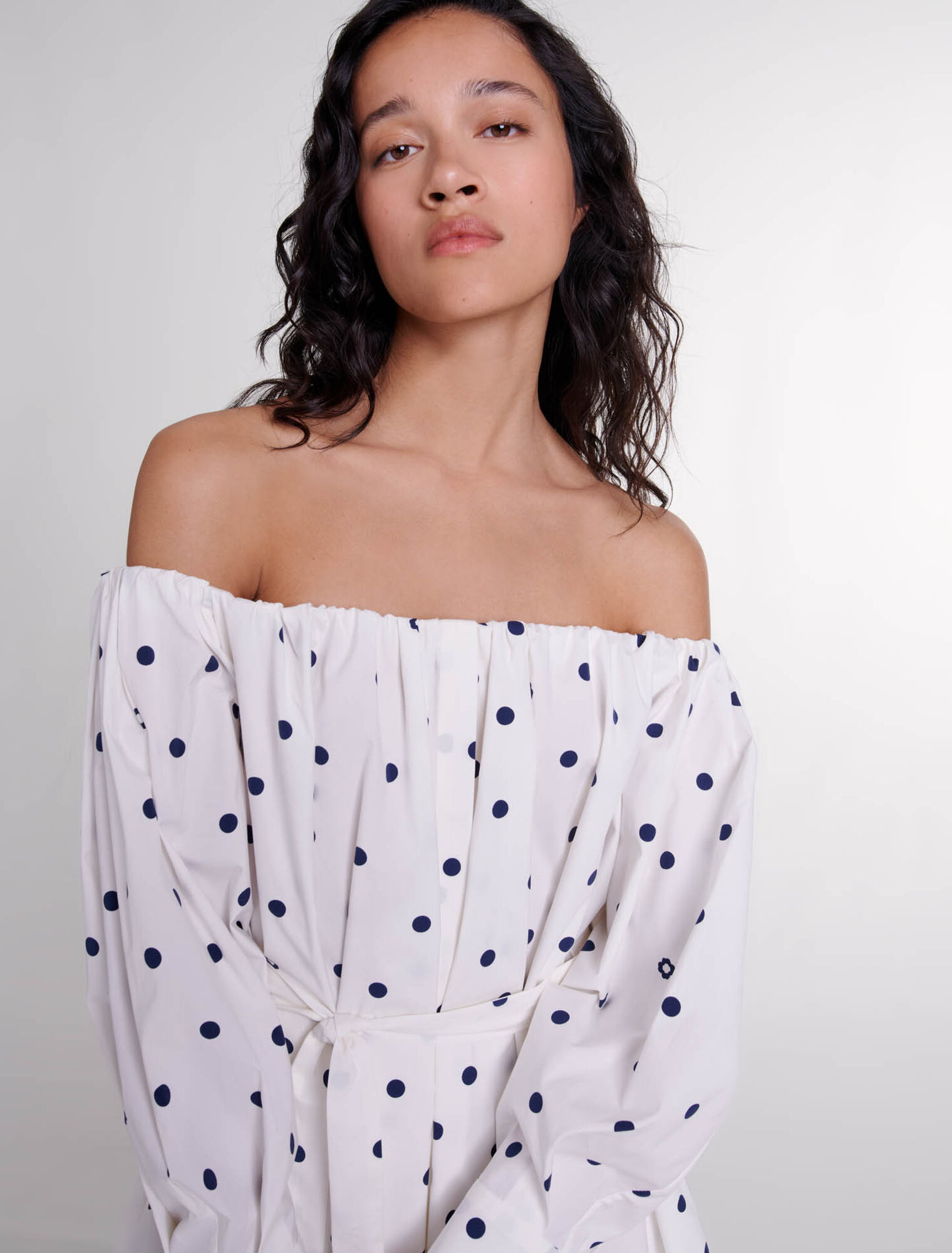 Hemdkleid mit Bardot-Kragen 