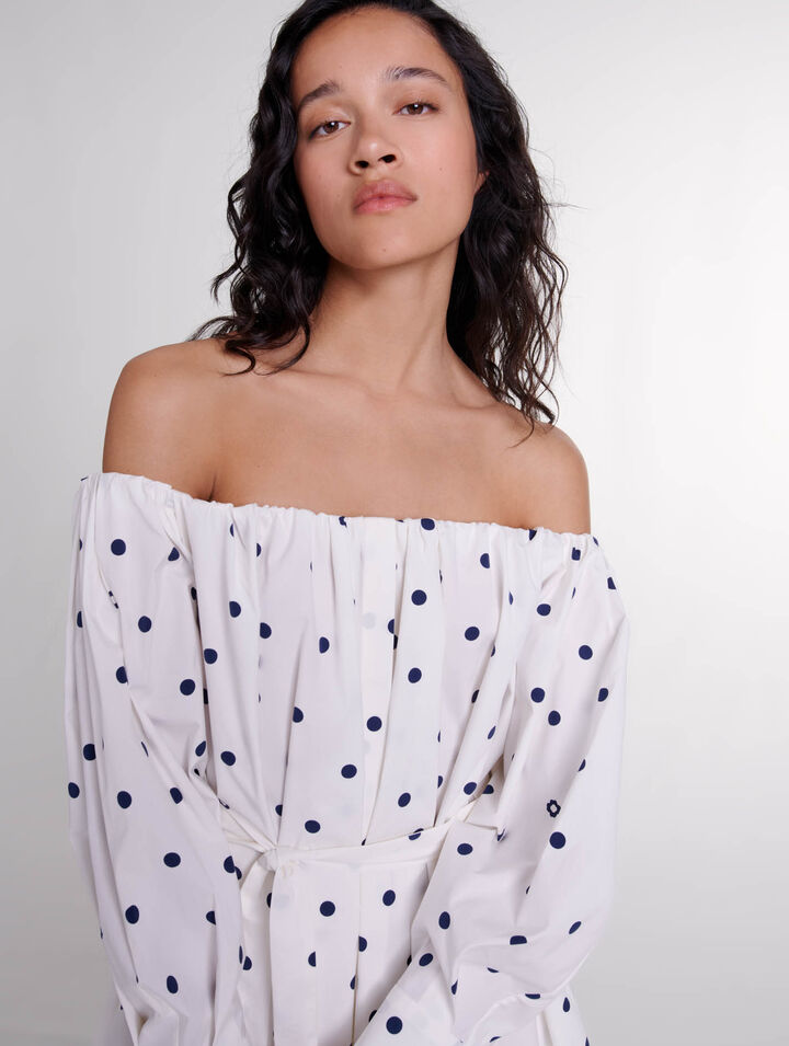 Hemdkleid mit Bardot-Kragen 