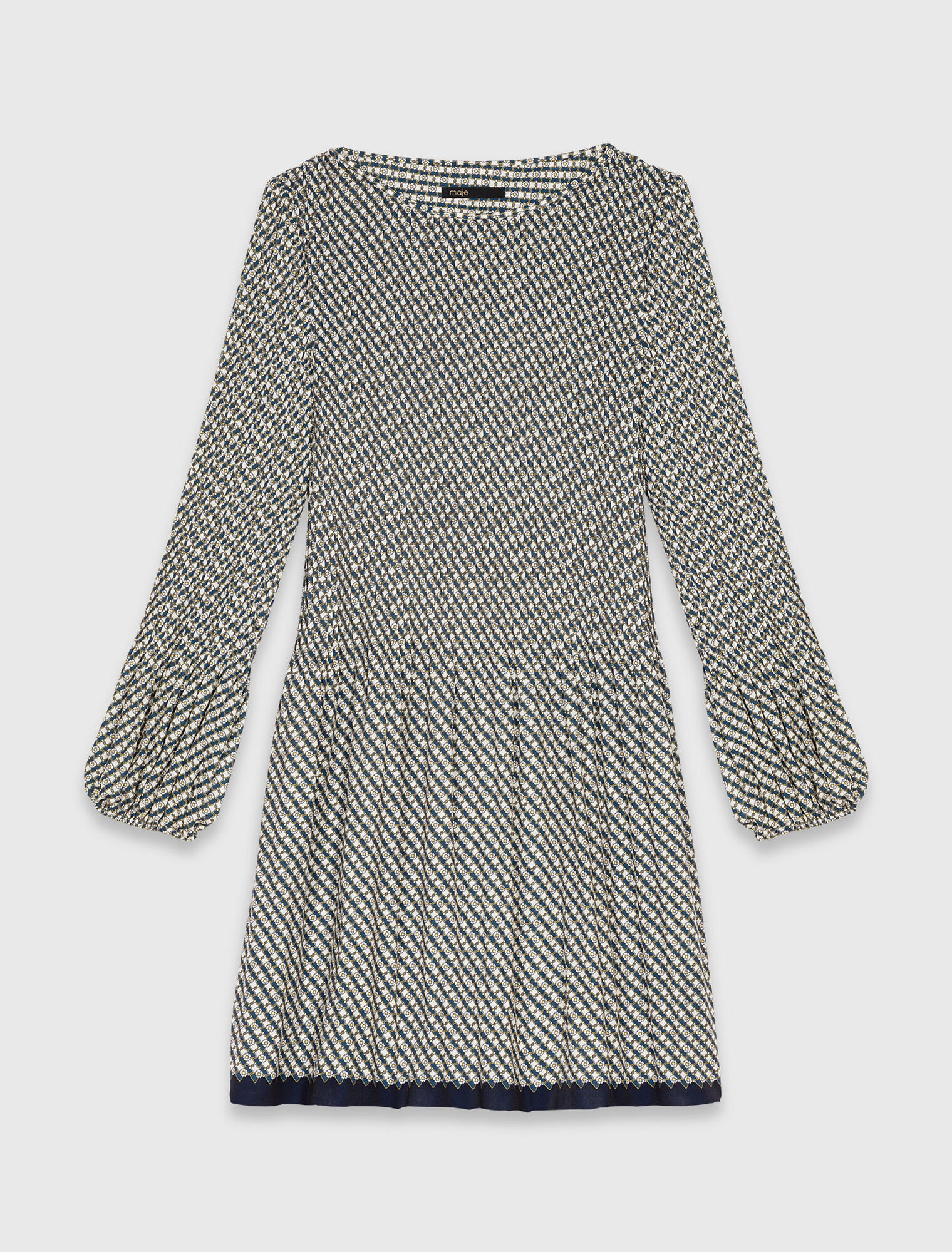 Plissiertes Kleid mit Print