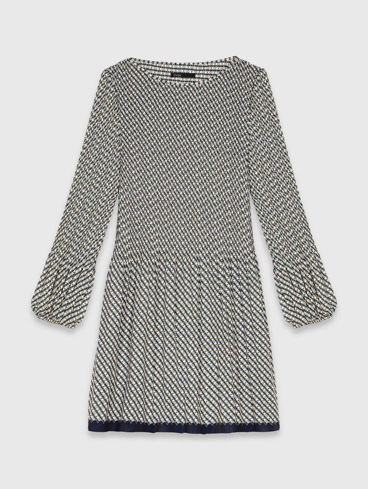 Plissiertes Kleid mit Print