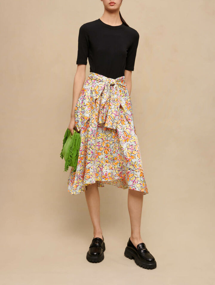 Geknoteter Kleid mit Blumenprint