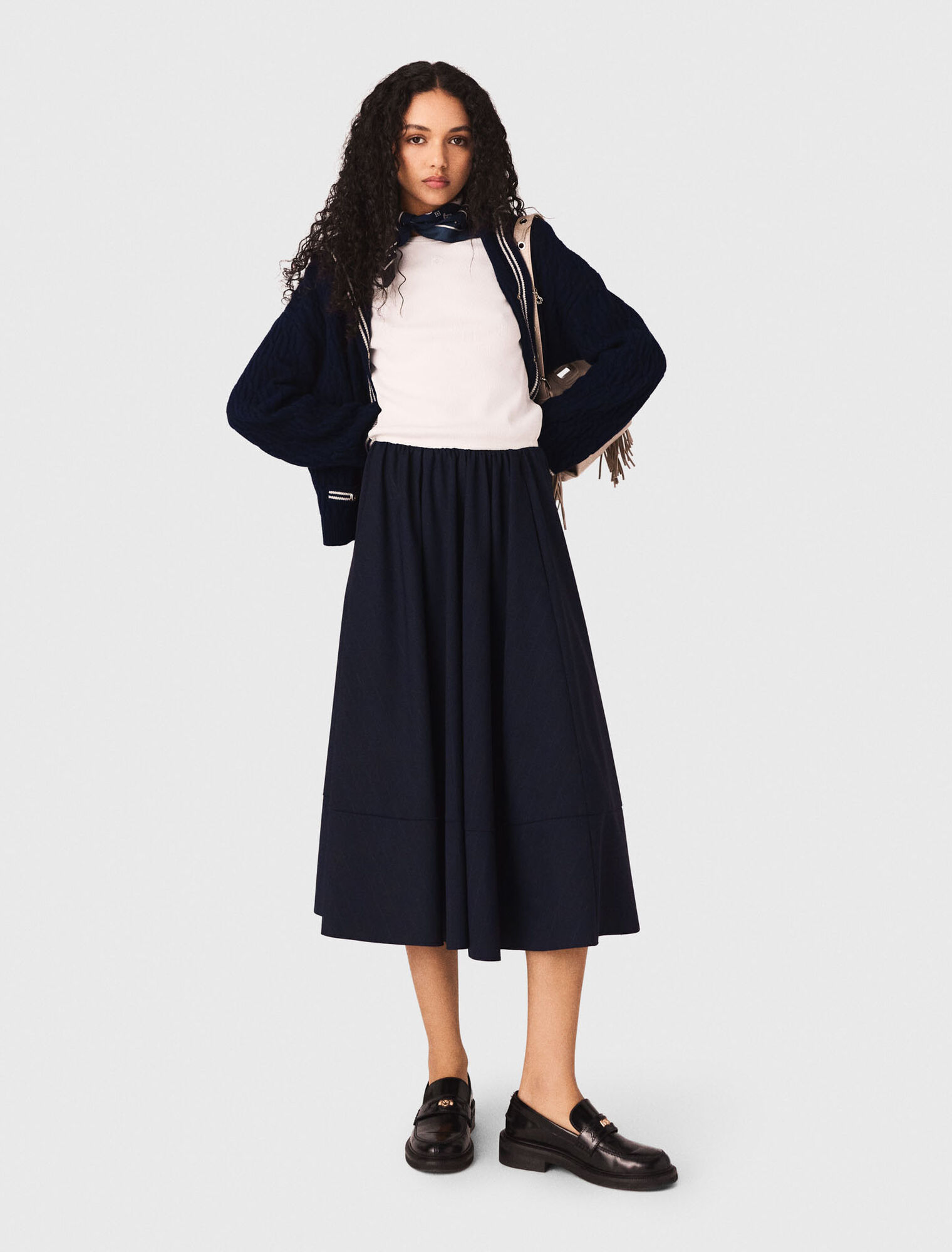 Midilanger Kost&uuml;mrock mit Streifen