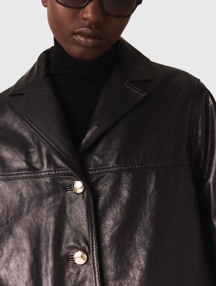 Gesteppte Lederjacke