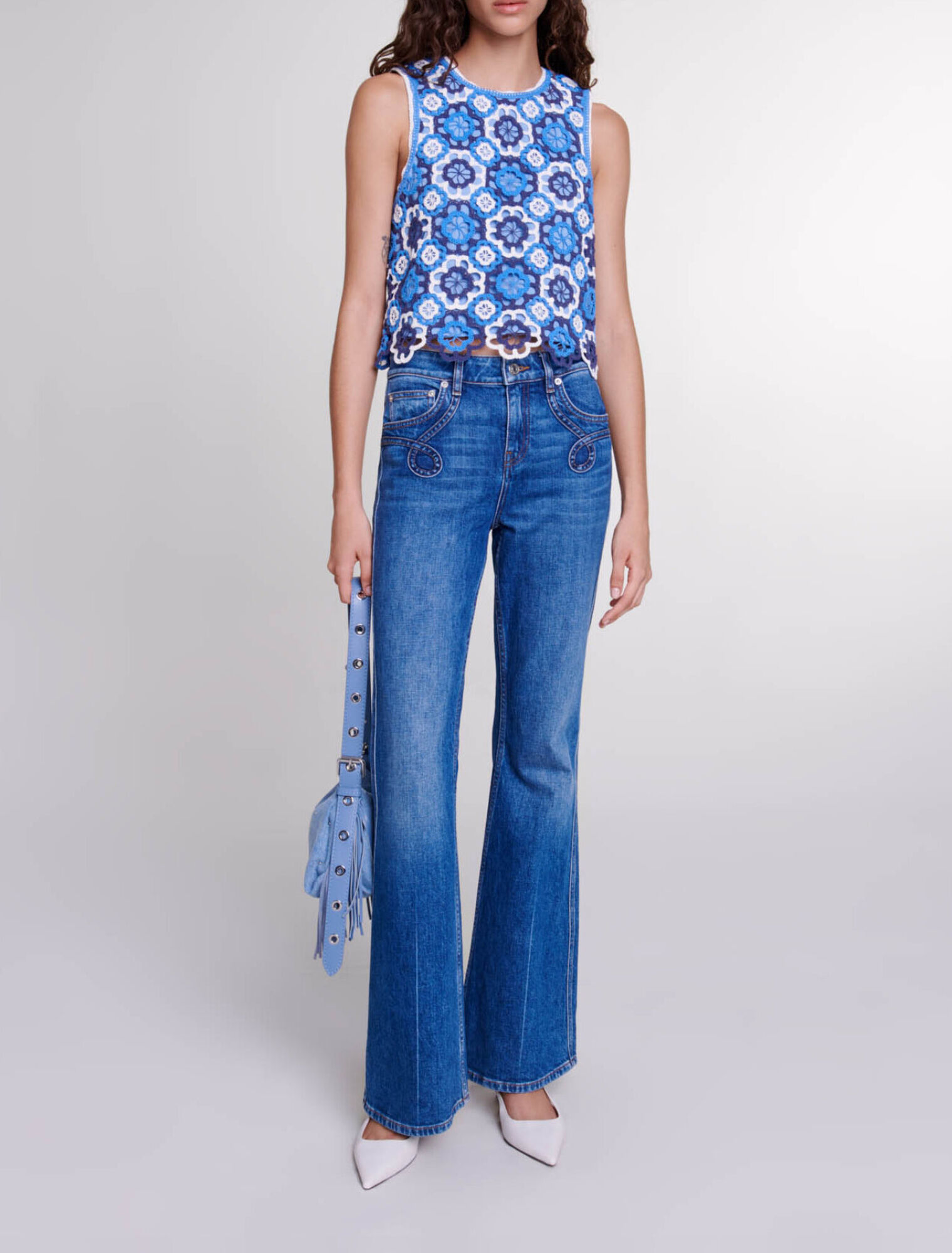 Dreifarbiges Häkeltop