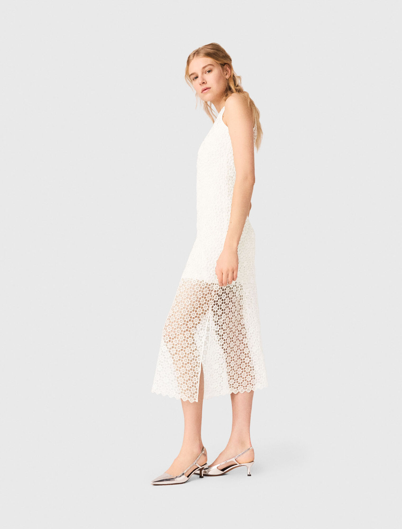 Langes H&auml;kelkleid mit Strass