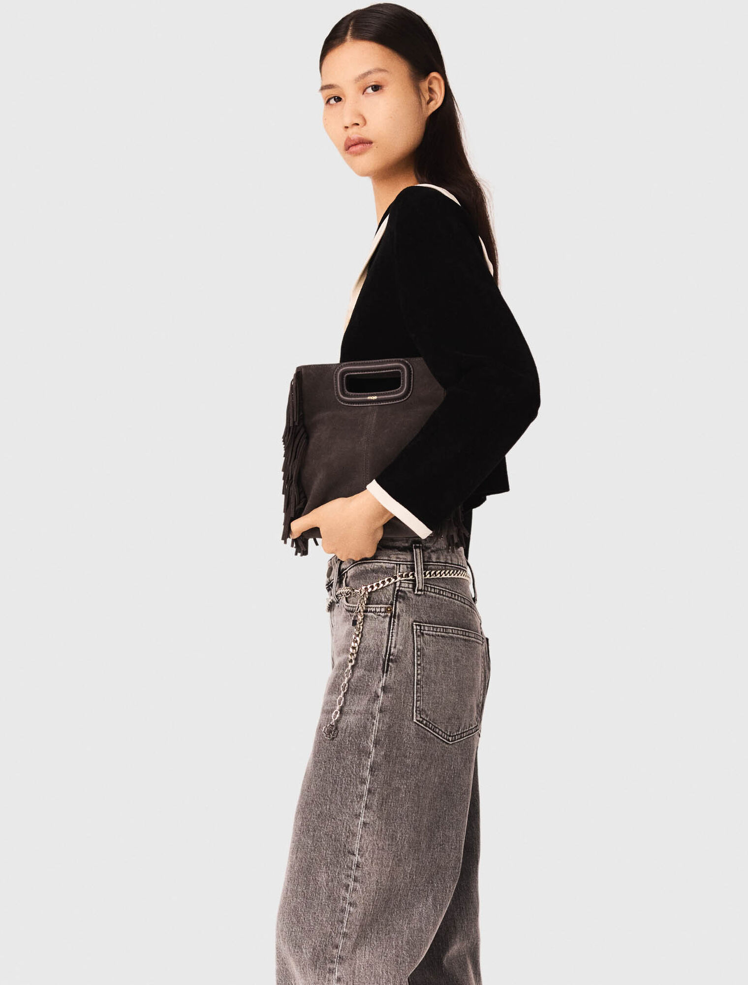 Cardigan in Samt-Optik