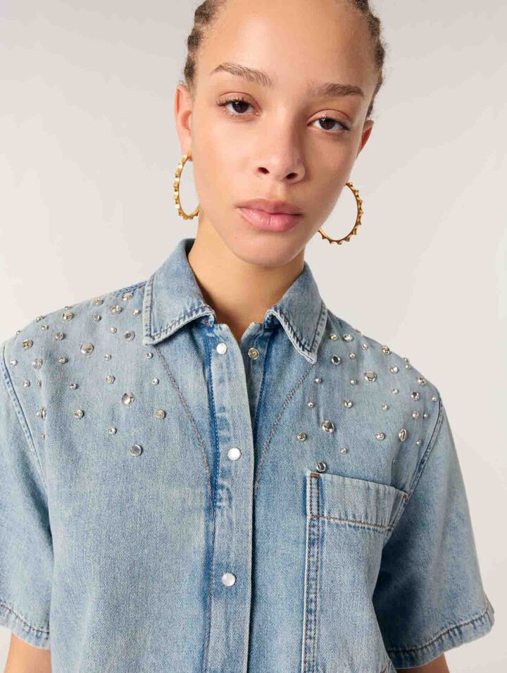 Denimhemd mit Nieten