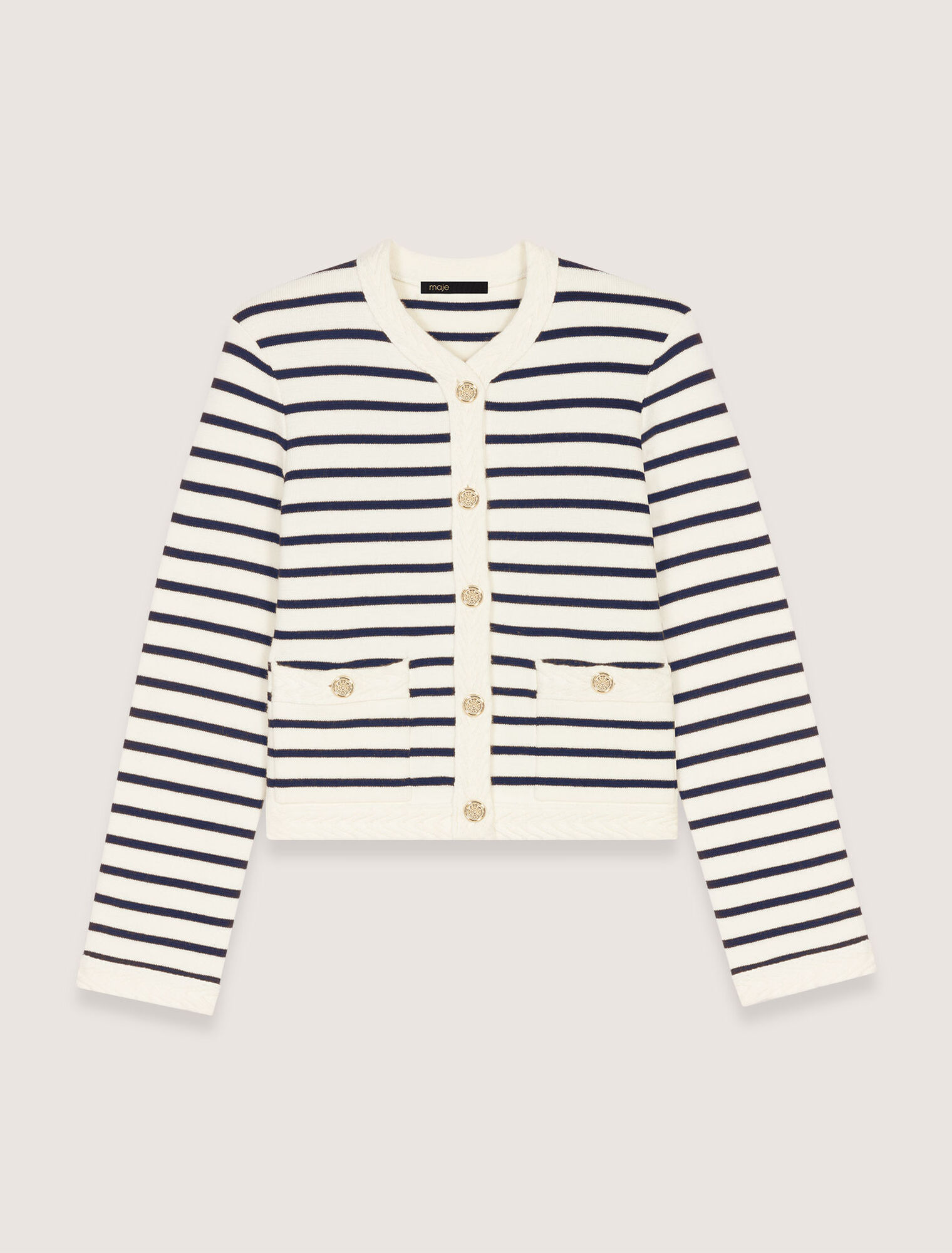 Gestreifte Strickjacke