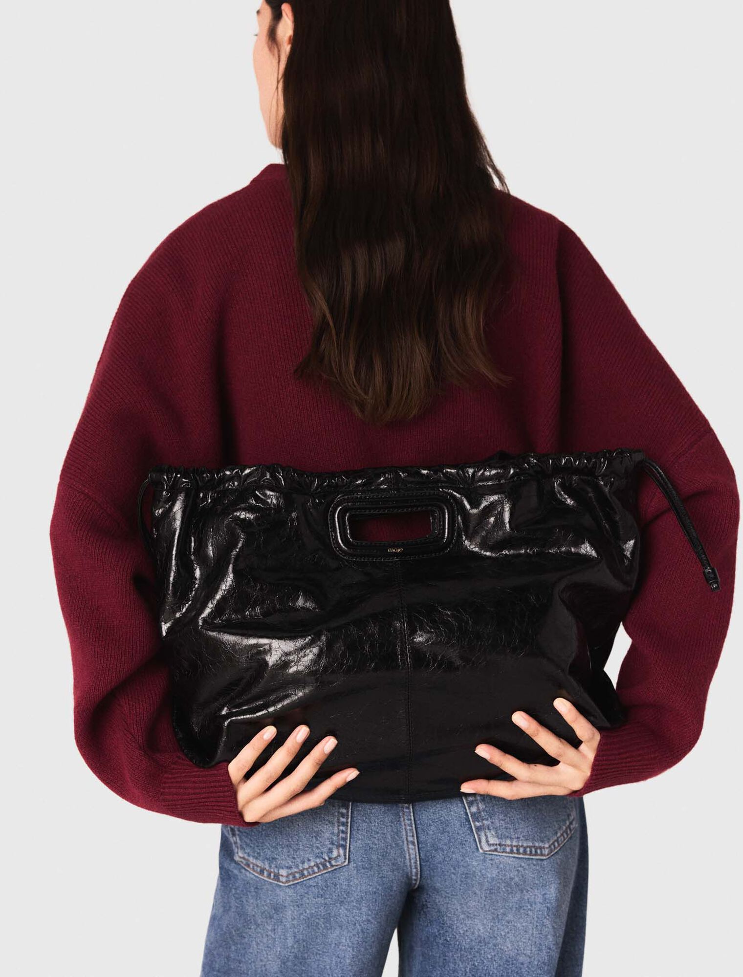 Tote-Tasche M aus Craquelé-Leder
