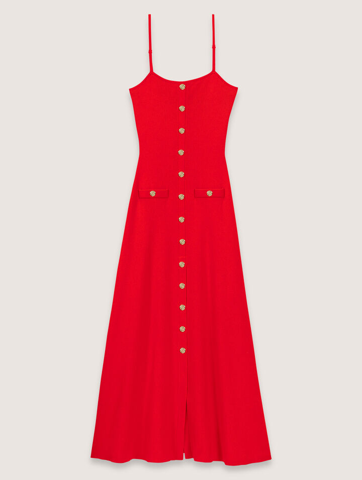 Langes Kleid aus Rippstrick