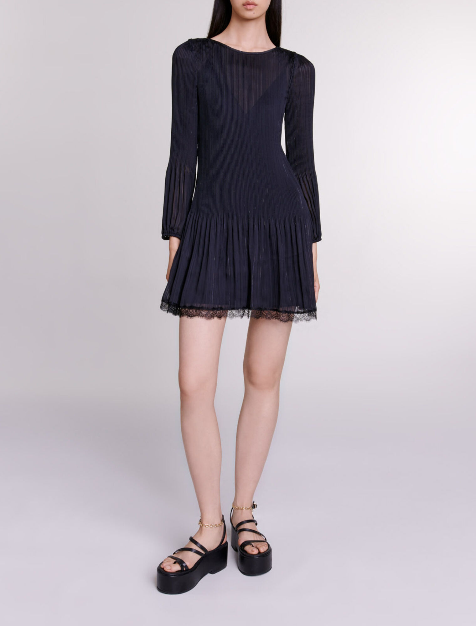 Kurzes Plissee-Kleid
