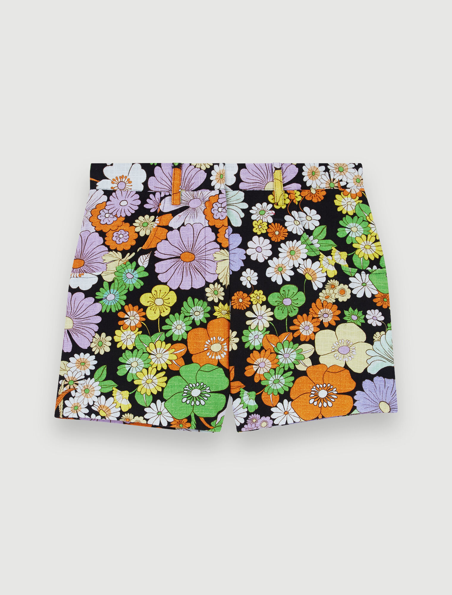 Shorts mit 70er-Jahre-Blumenprint