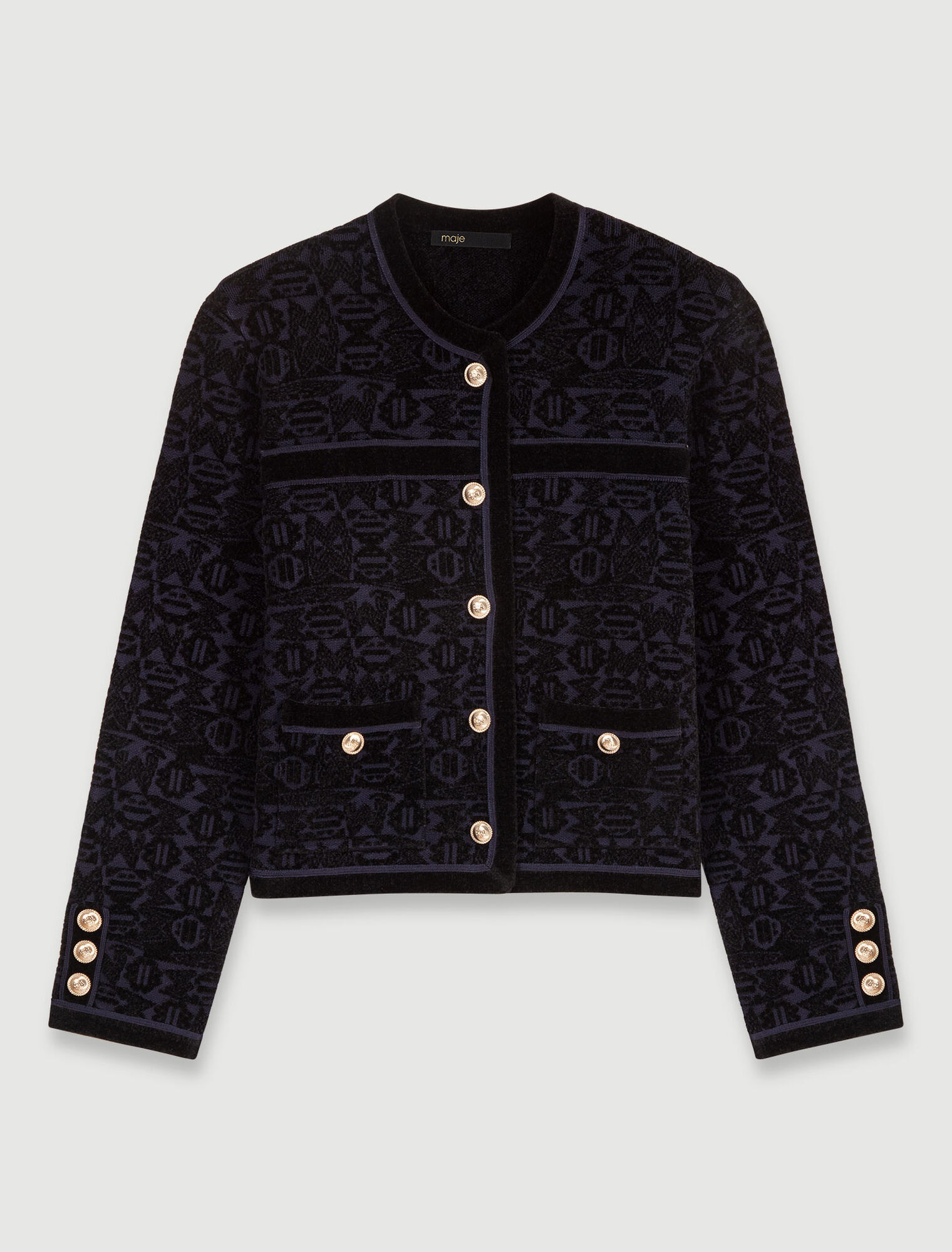 Strickjacke aus Samtstrick