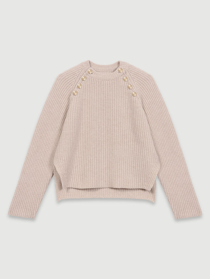 Gerippter Wollpullover