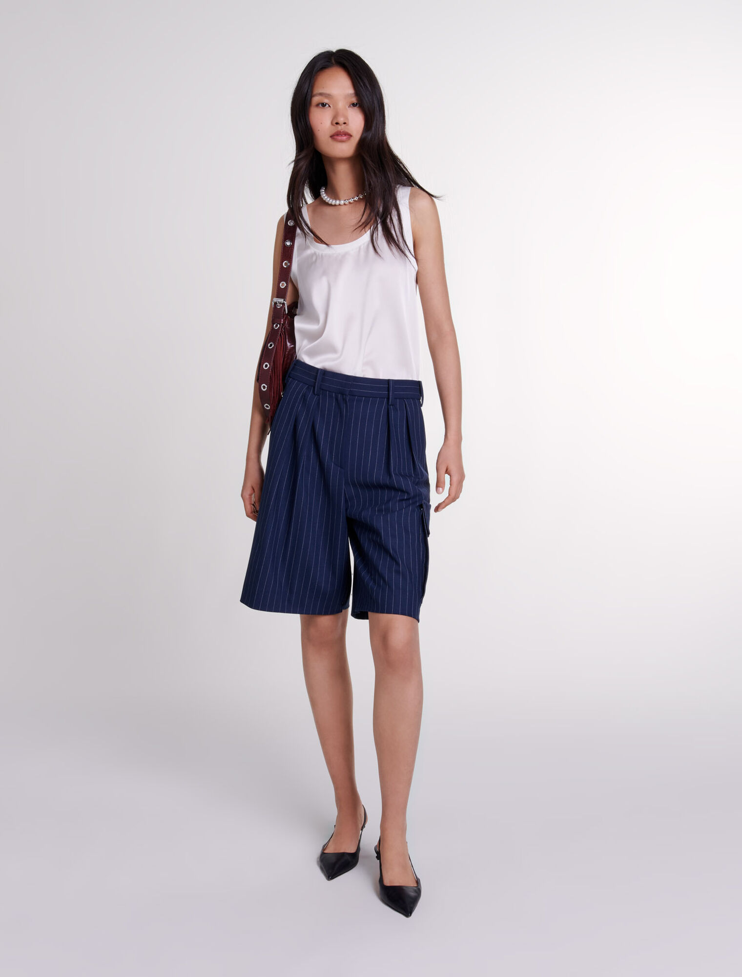 Gestreifte Bermudashorts  