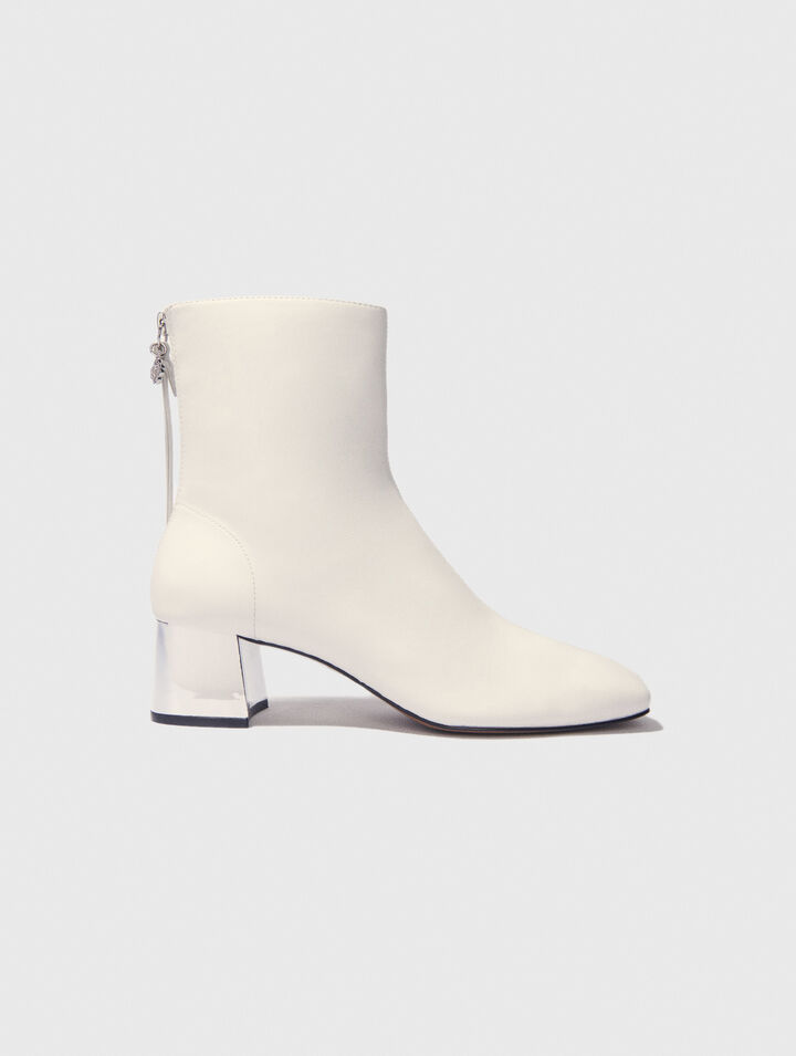 Lederstiefeletten mit eckiger Kappe